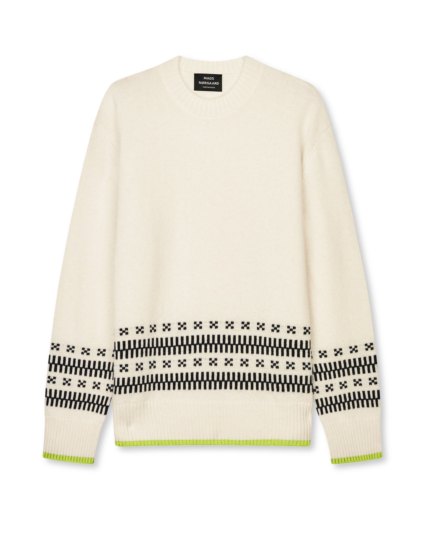 Lambswool Gustav Iceland Crew Knit, Seedpearl