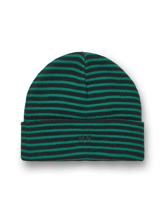 Isak Ambas Stripe MN Beanie, Black/Verdant Green