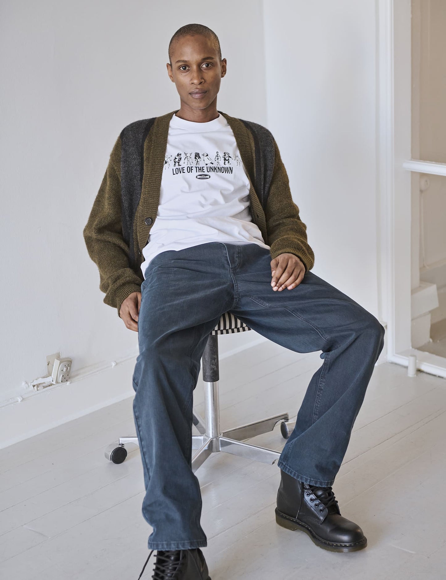 Cotton Jersey Unknown Frode Tee, White