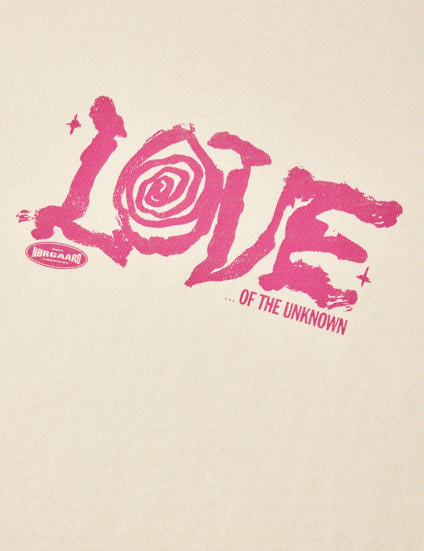 Cotton Jersey Trinity Tee, Vanilla Ice/Carmine Rose