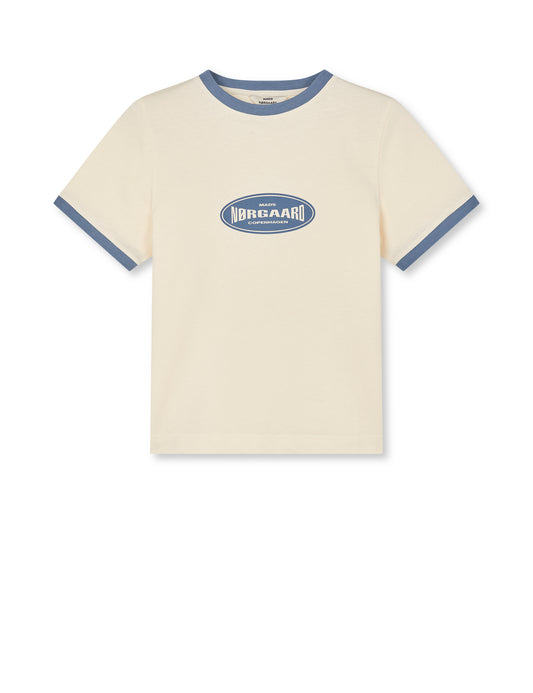 Cotton Jersey Trinity Tee, Vanilla Ice/Faded Denim