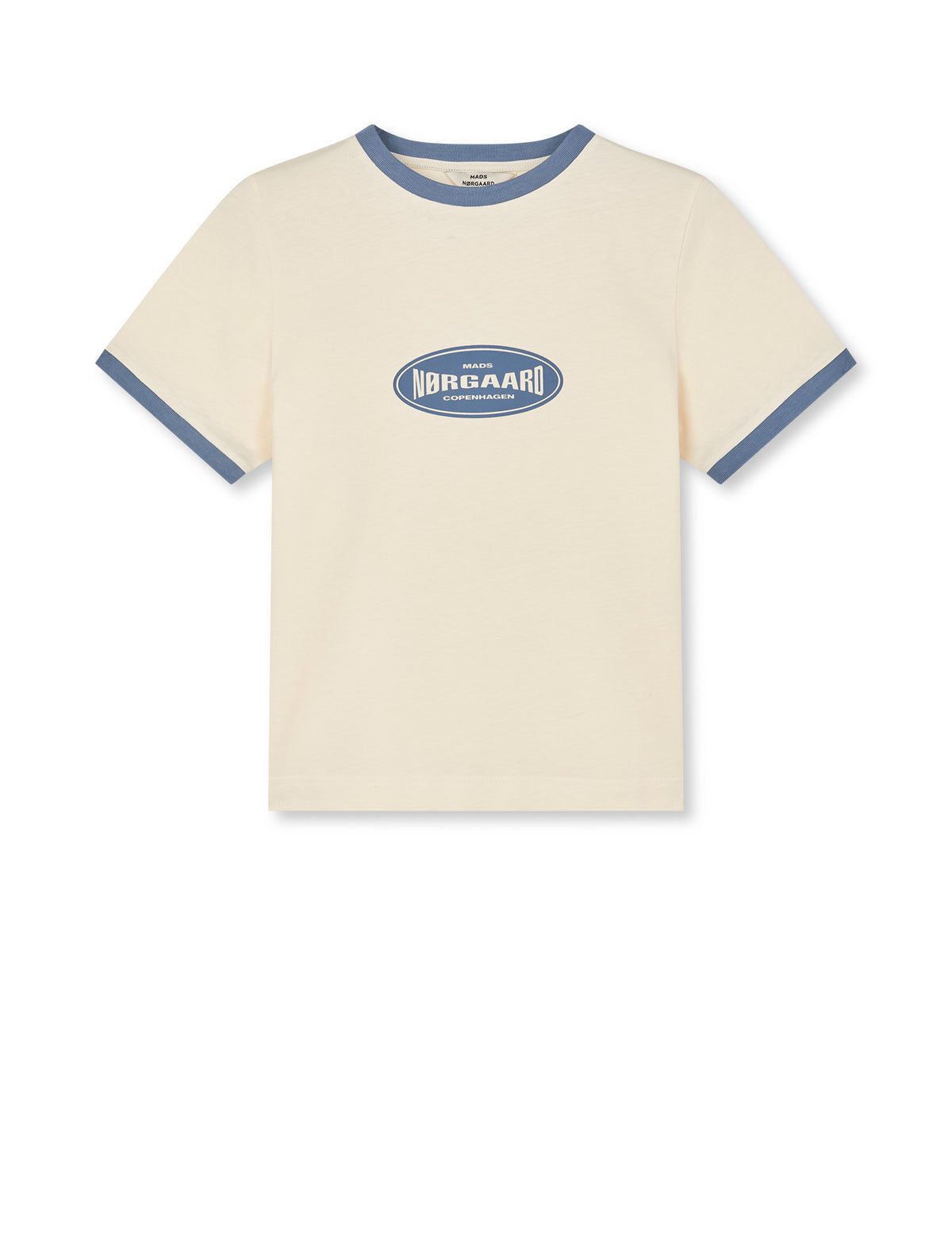 Cotton Jersey Trinity Tee, Vanilla Ice/Faded Denim