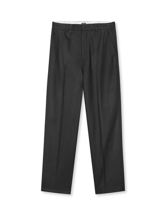 Fancy Wool Henry Pants, Black