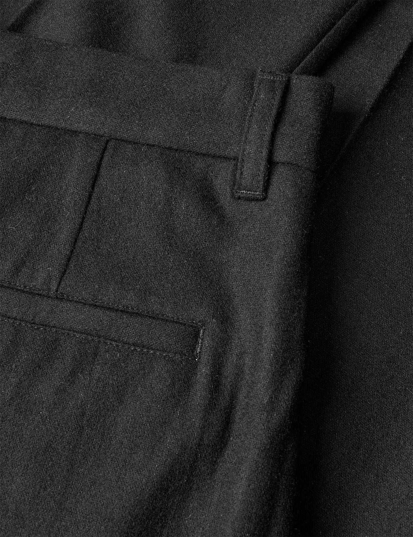 Fancy Wool Henry Pants, Black