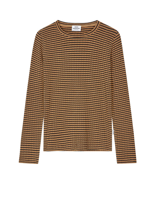 5x5 Stripe Talika Top, Ermine/Black