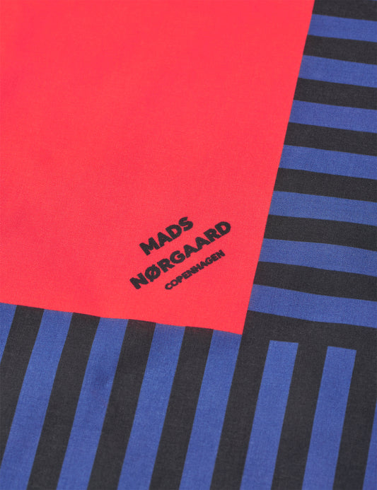 Soft Cotton Block Scarf, True Blue/Black