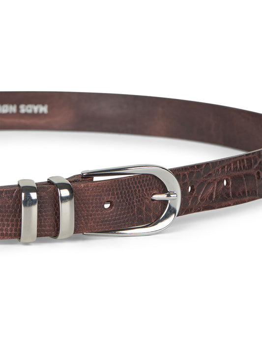 Croc Berry Belt, Dark Brown