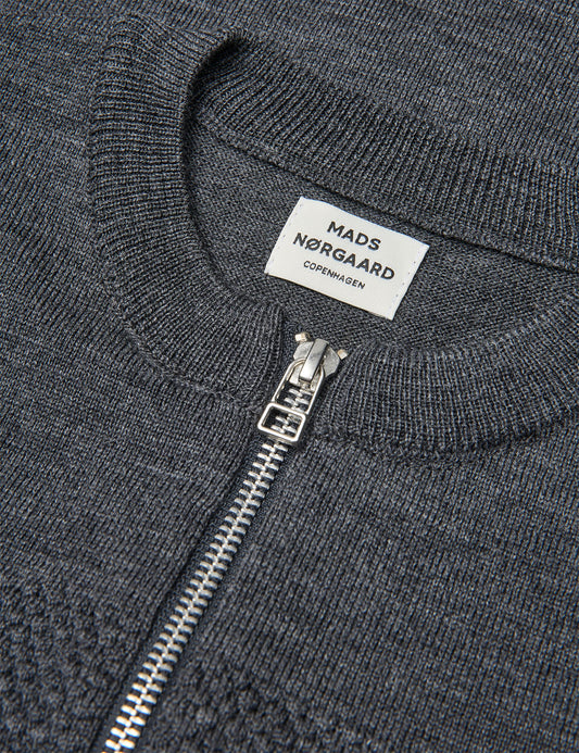 Amico Wool Klembino Zip, Dark Grey Melange