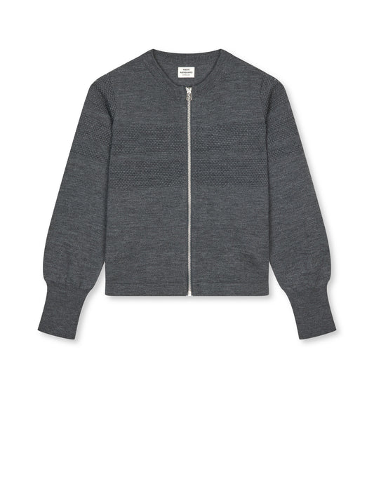 Amico Wool Klembino Zip, Dark Grey Melange