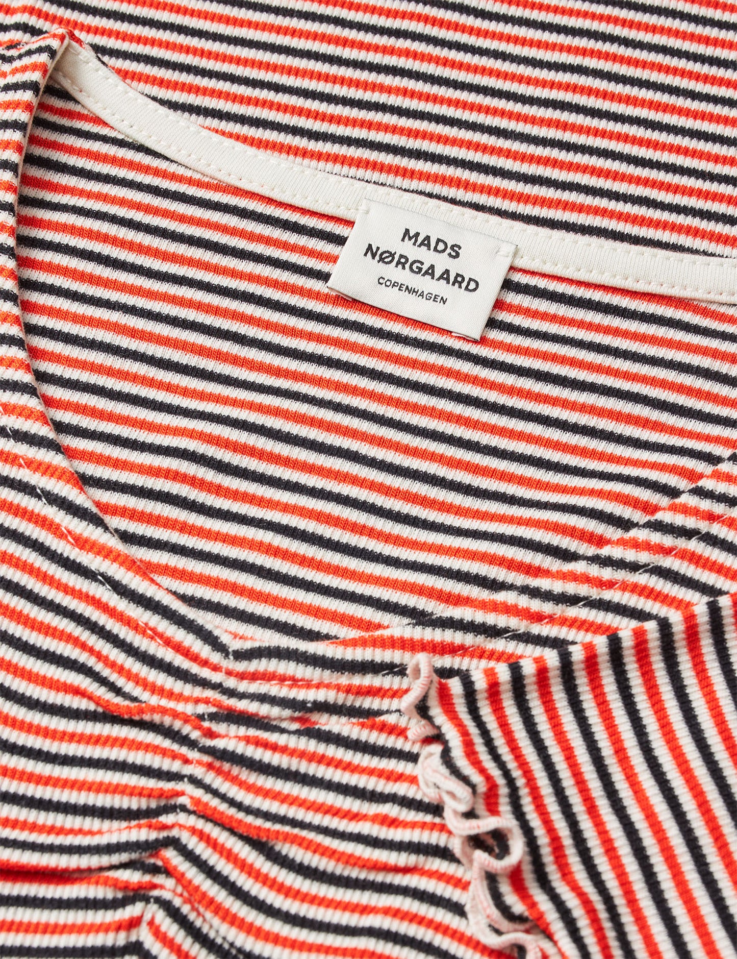 2x2 Cotton Stripe Tiki Tee, Fiery Red/Vanilla Ice