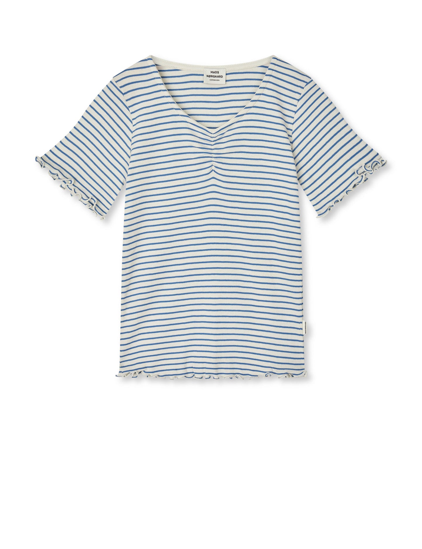 2x2 Cotton Stripe Tiki Tee, Vanilla Ice/Bright Cobalt