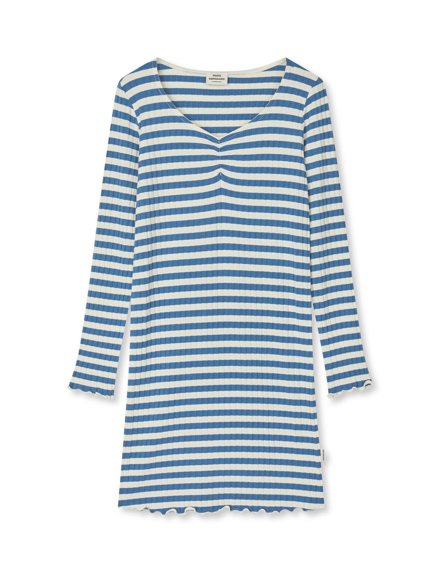 5x5 Classic Stripe Tikina Dress, Vanilla Ice/Bright Cobalt