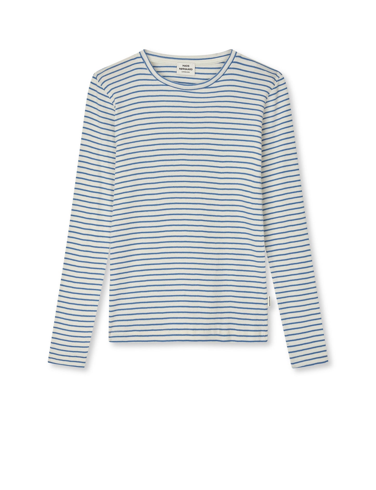 2x2 Cotton Stripe Talino Tee L/S, Vanilla Ice/Bright Cobalt