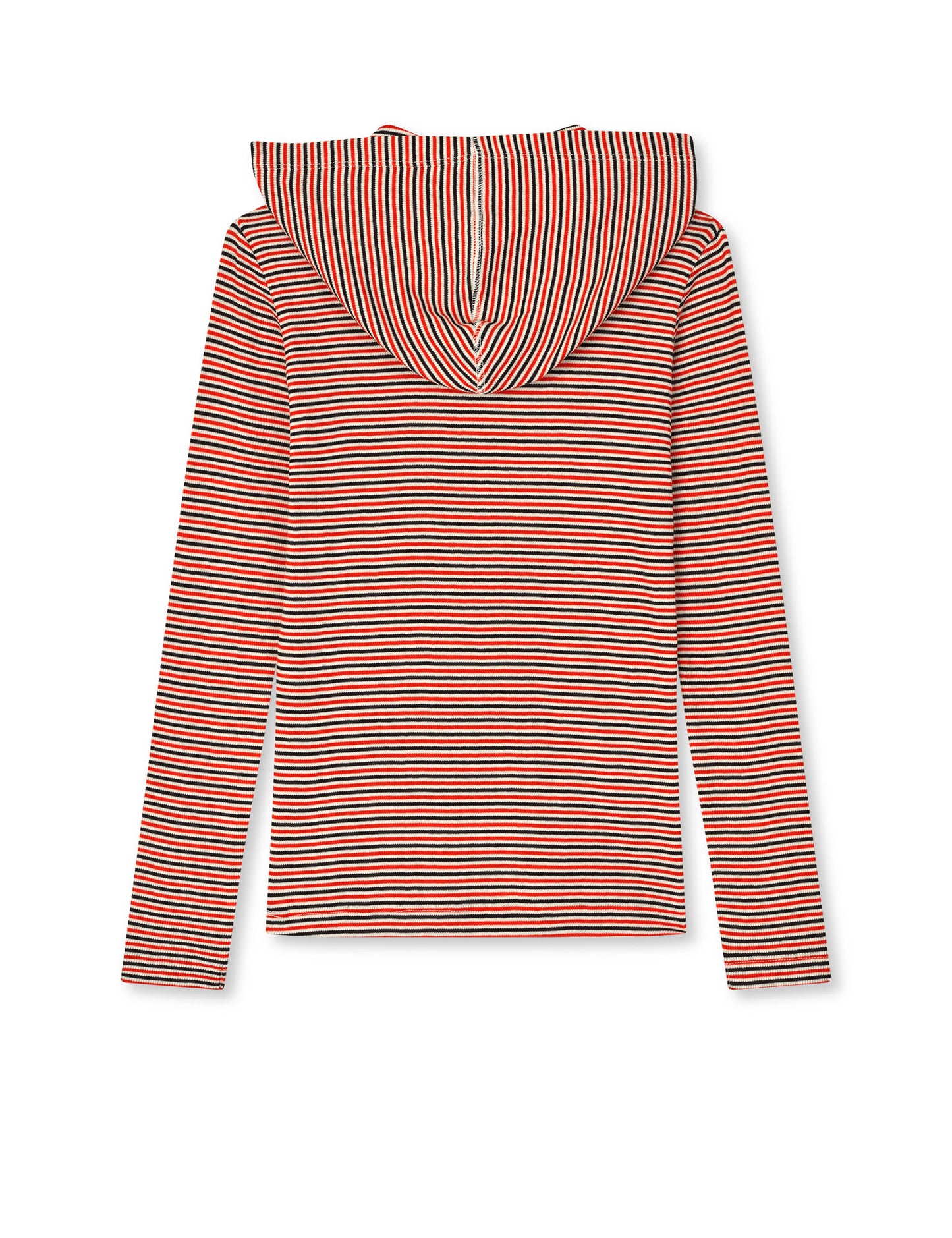 2x2 Cotton Stripe Tally Hoodie, Fiery Red/Vanilla Ice