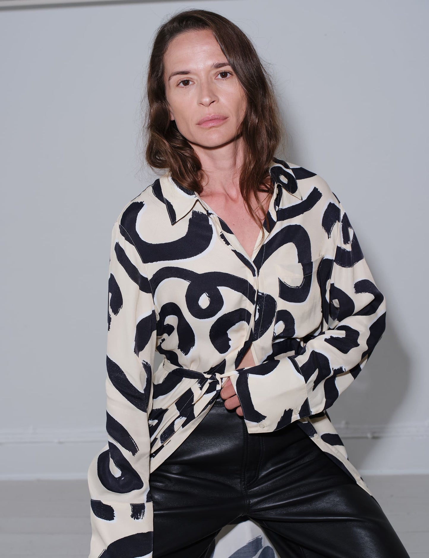 Delicate Twill Cany Dress AOP, Swirl AOP/Almond Oil