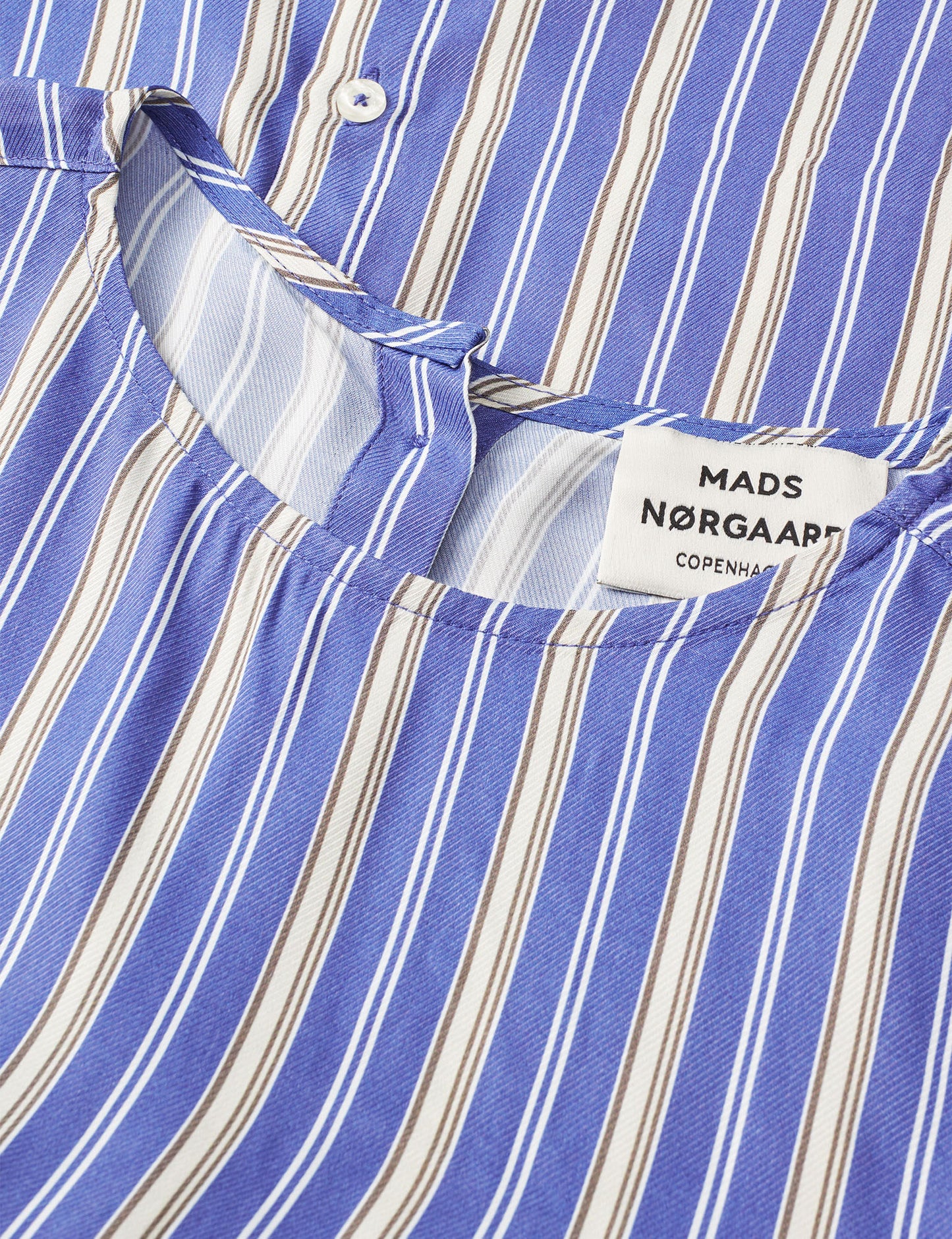 Delicate Twill Flow Top AOP, Pinstripe AOP/Bright Cobalt