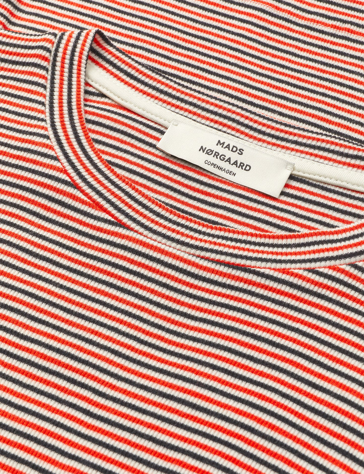 2x2 Cotton Stripe Tuba Tee LS, Fiery Red/Vanilla Ice