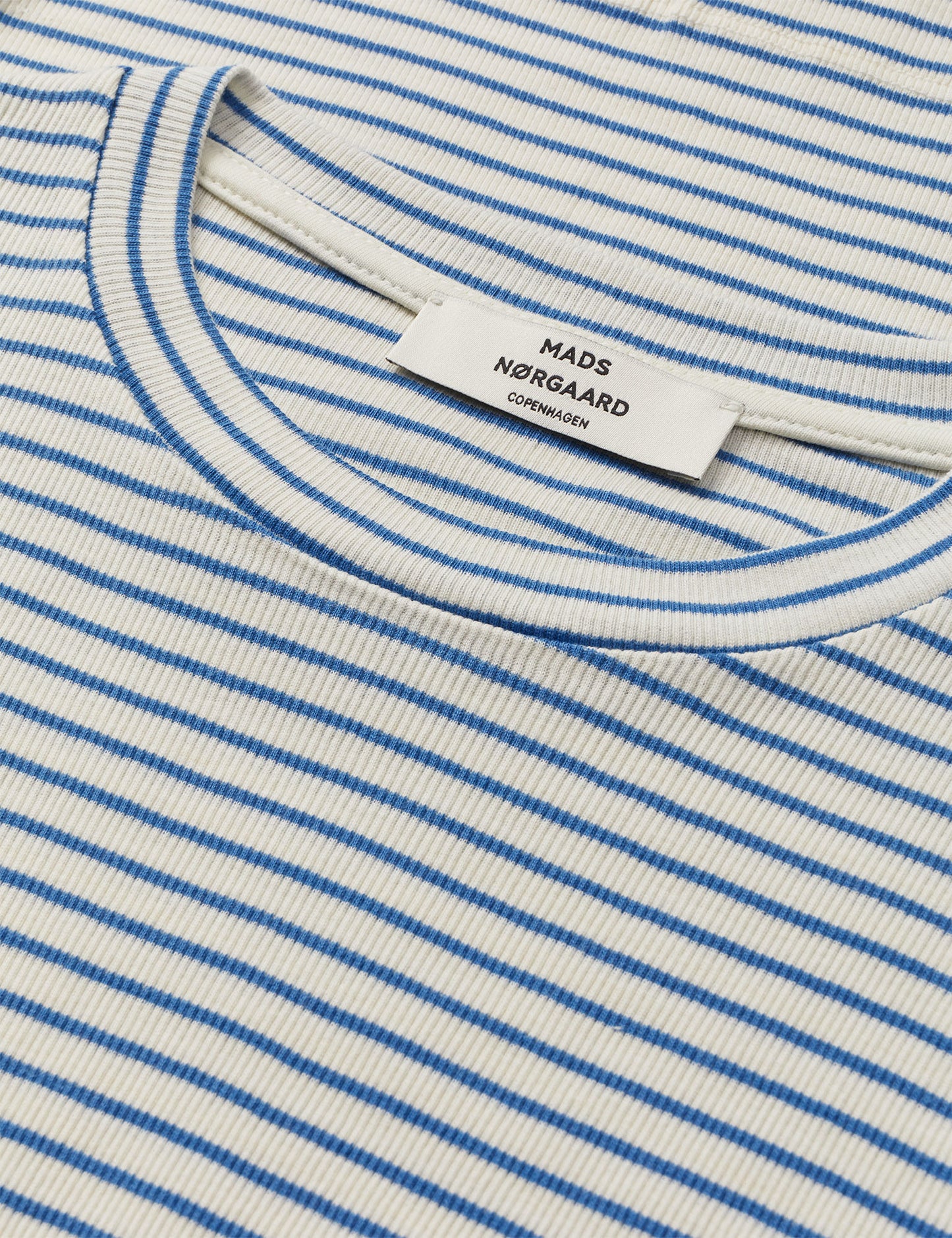 2x2 Cotton Stripe Tuba Tee LS, Vanilla Ice/Bright Cobalt