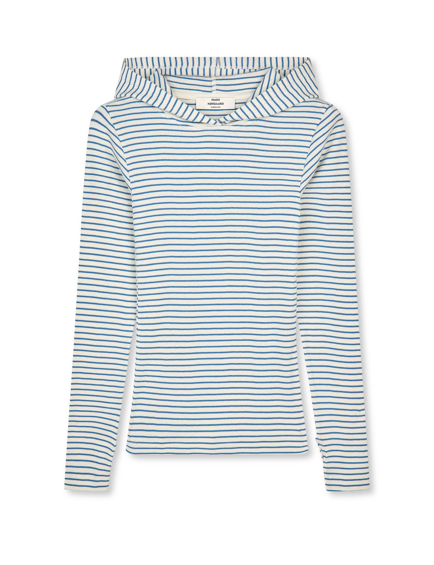 2x2 Cotton Stripe Tutti Hood, Vanilla Ice/Bright Cobalt