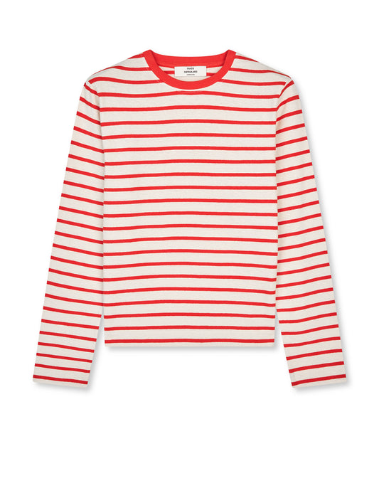 Pablo Maggie Tee LS, Vanilla Ice/Fiery Red