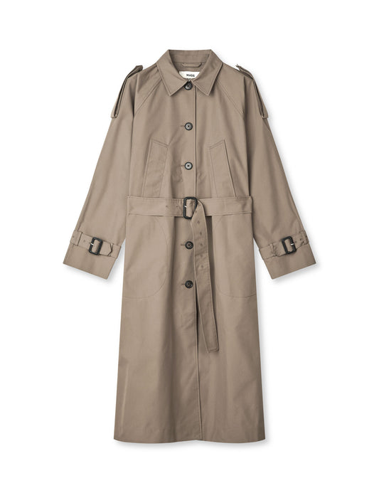 Cotton Pol Benley Trench Coat, Walnut