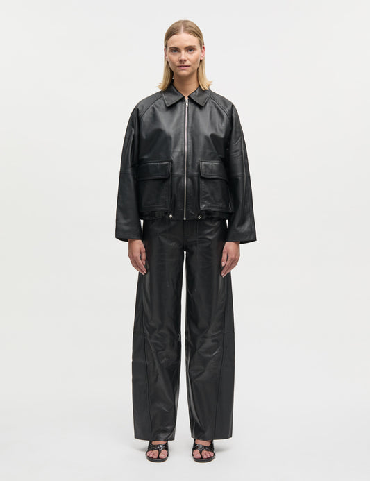 Shiny Leather Delish Jacket, Black