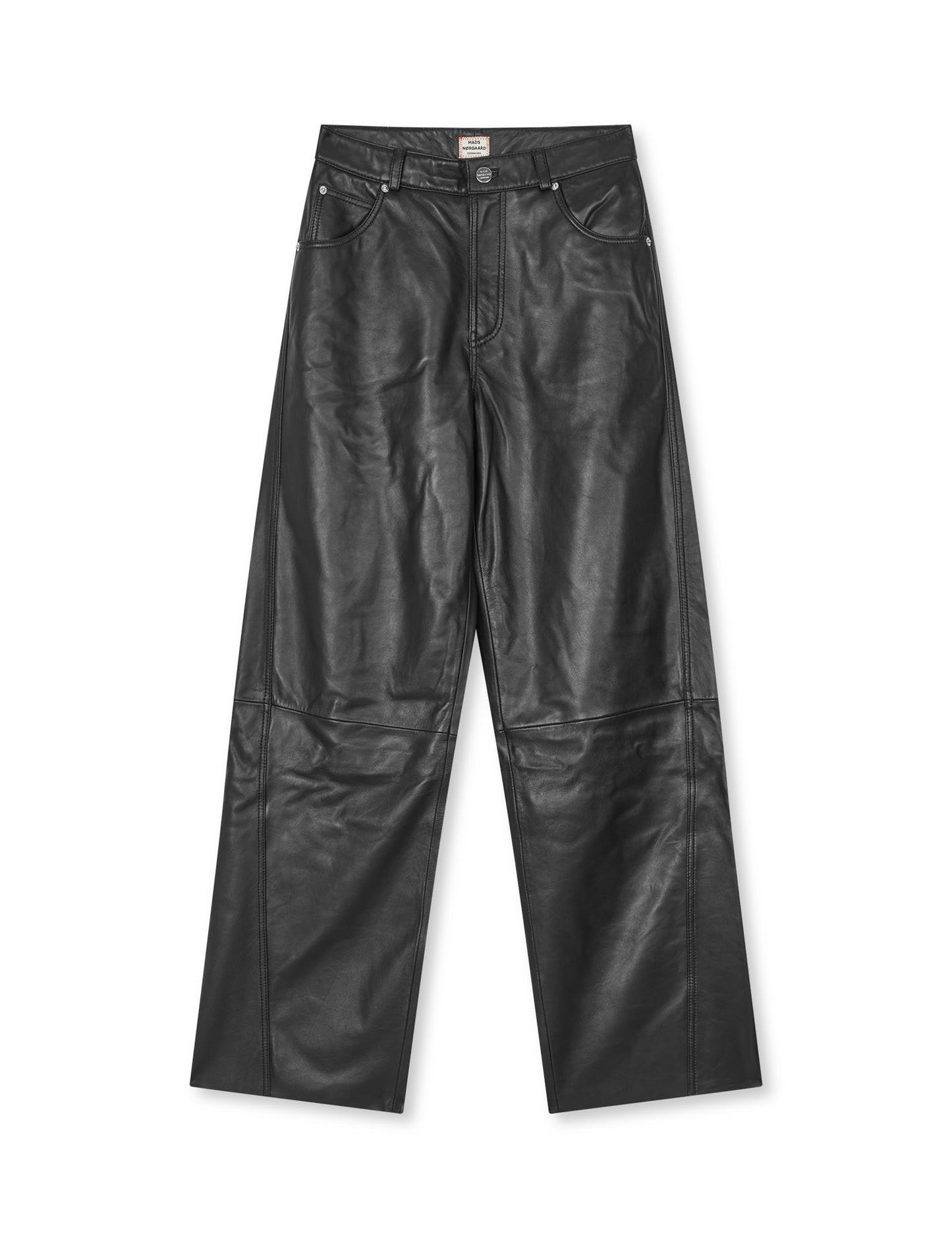 Shiny Leather Christel Pants, Black