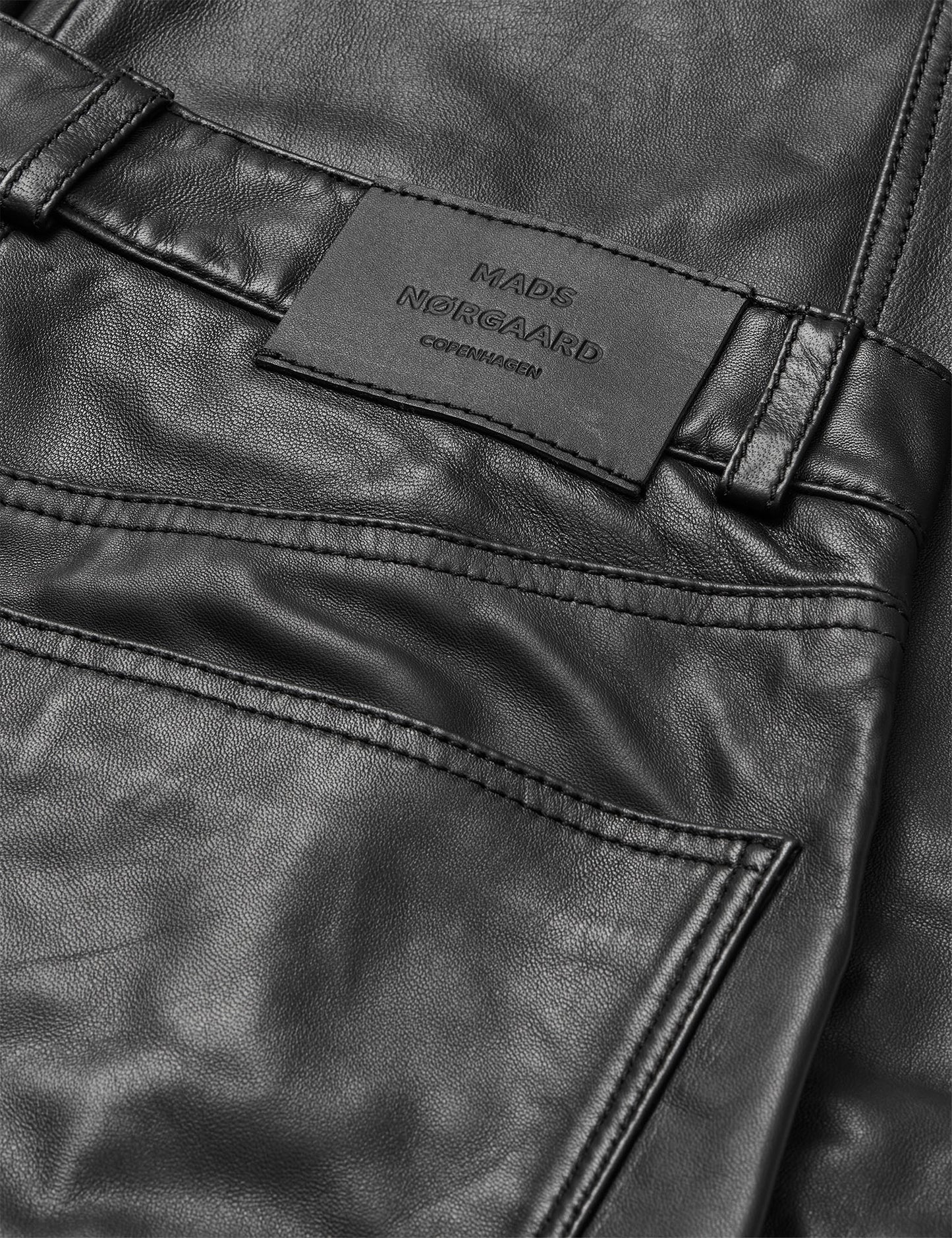 Shiny Leather Christel Pants, Black