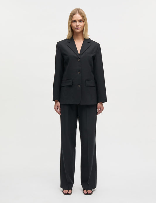 Dense Weave Less Blazer, Black