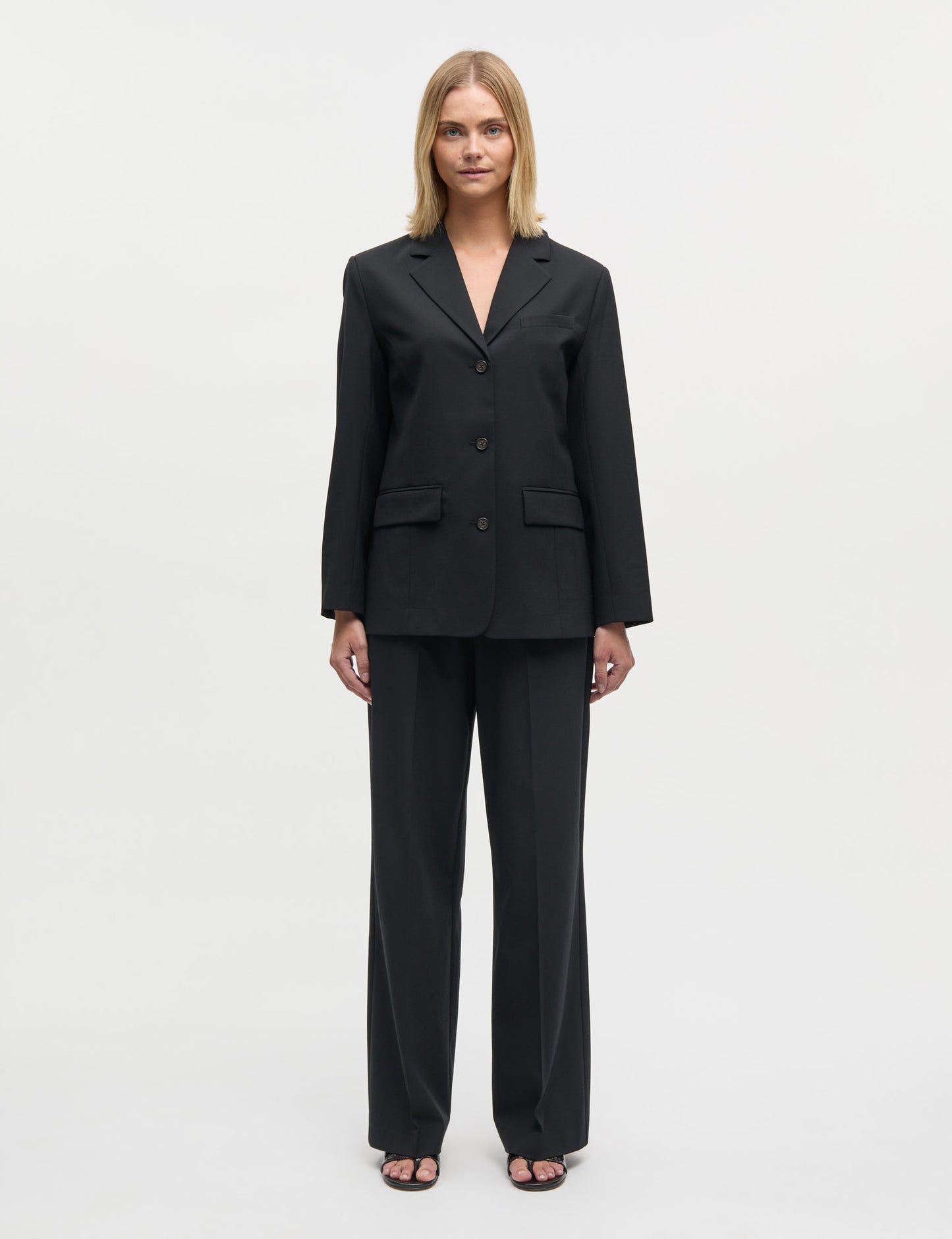 Dense Weave Less Blazer, Black