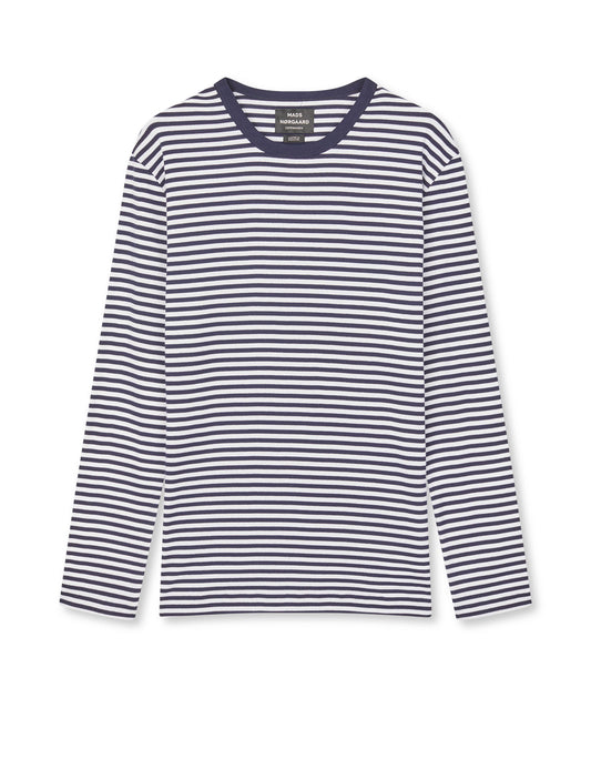 Duo Rib Tobias Tee LS, Sky Captain/White