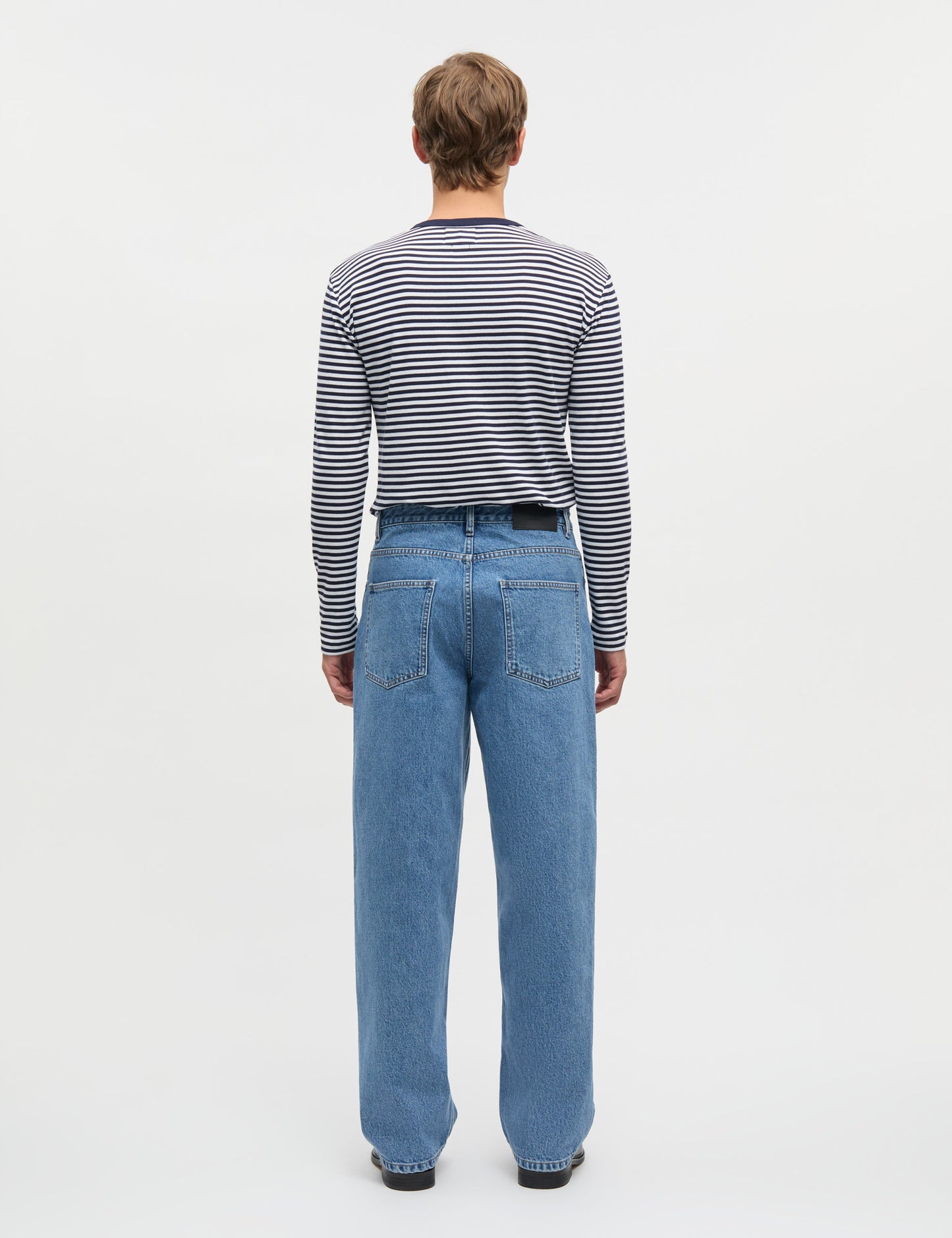 Duo Rib Tobias Tee LS, Sky Captain/White