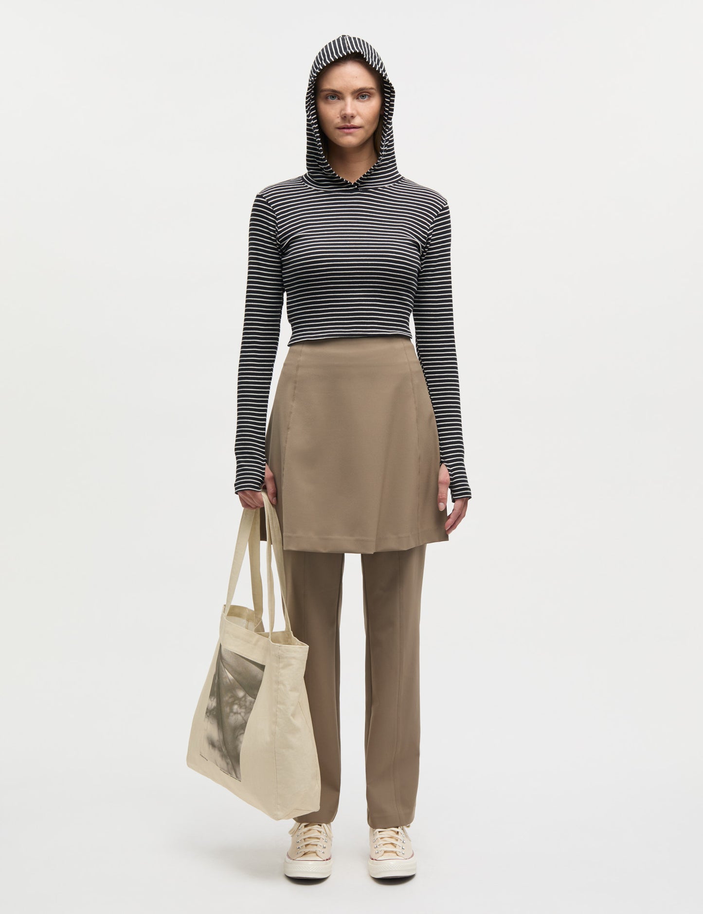 Stretchy Nylon Roberta Skirt, Walnut