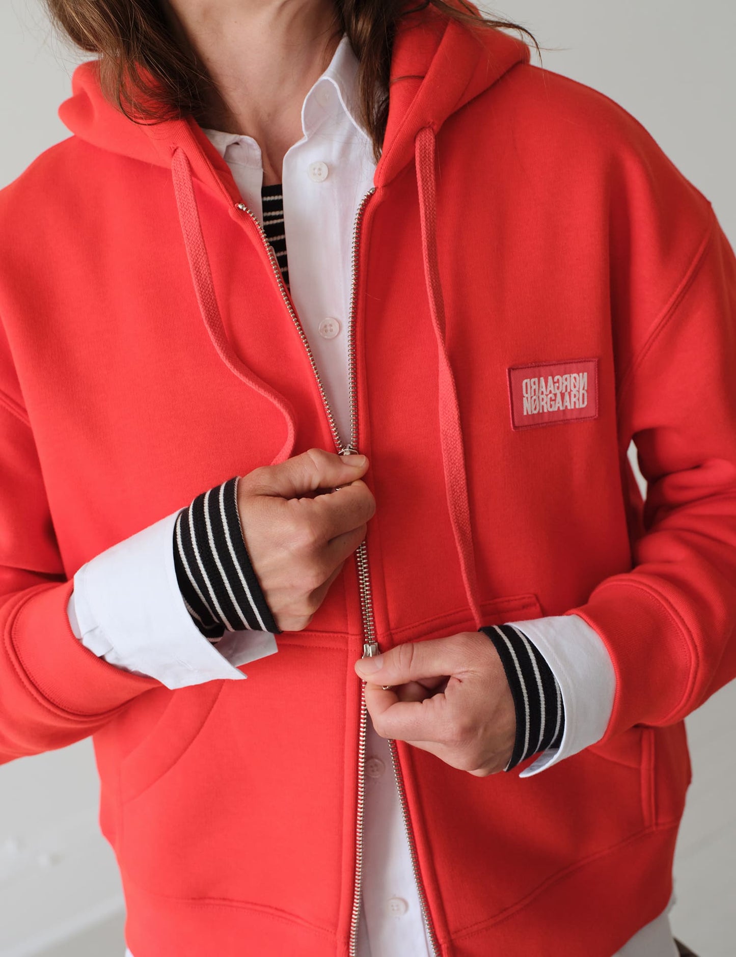 Standard Bobo Hood Sweatshirt, Fiery Red