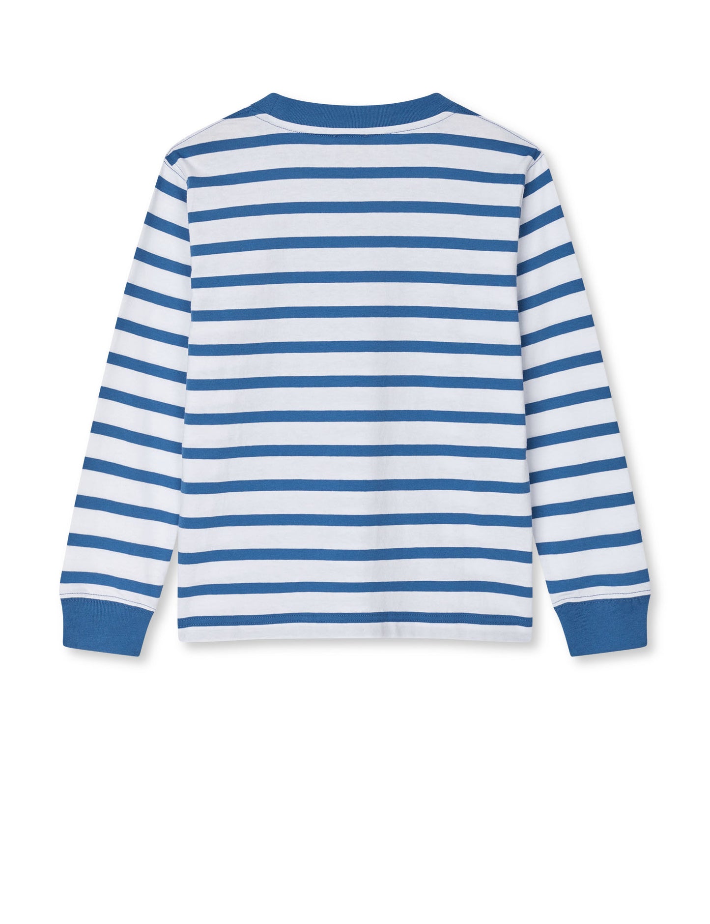 Cotton Jersey Stripe Carlito Tee LS, Bright Cobalt/White