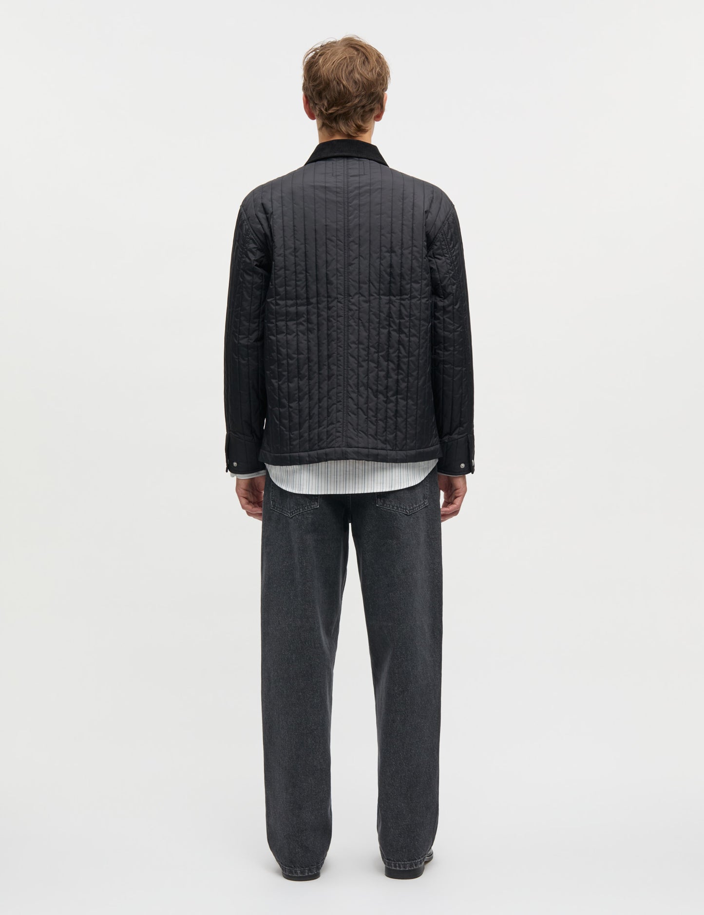 Quilt Chore Jacket, Black