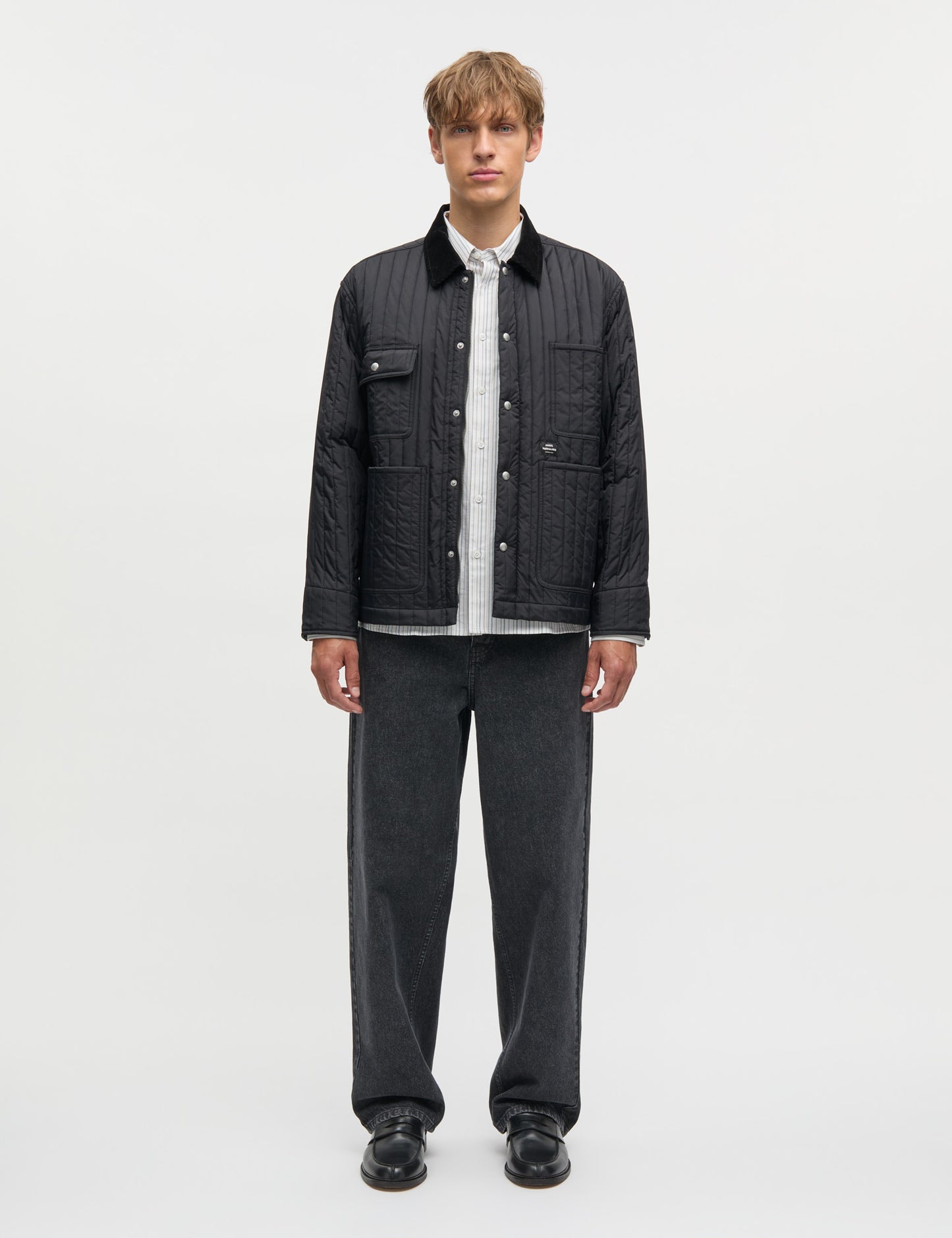 Quilt Chore Jacket, Black