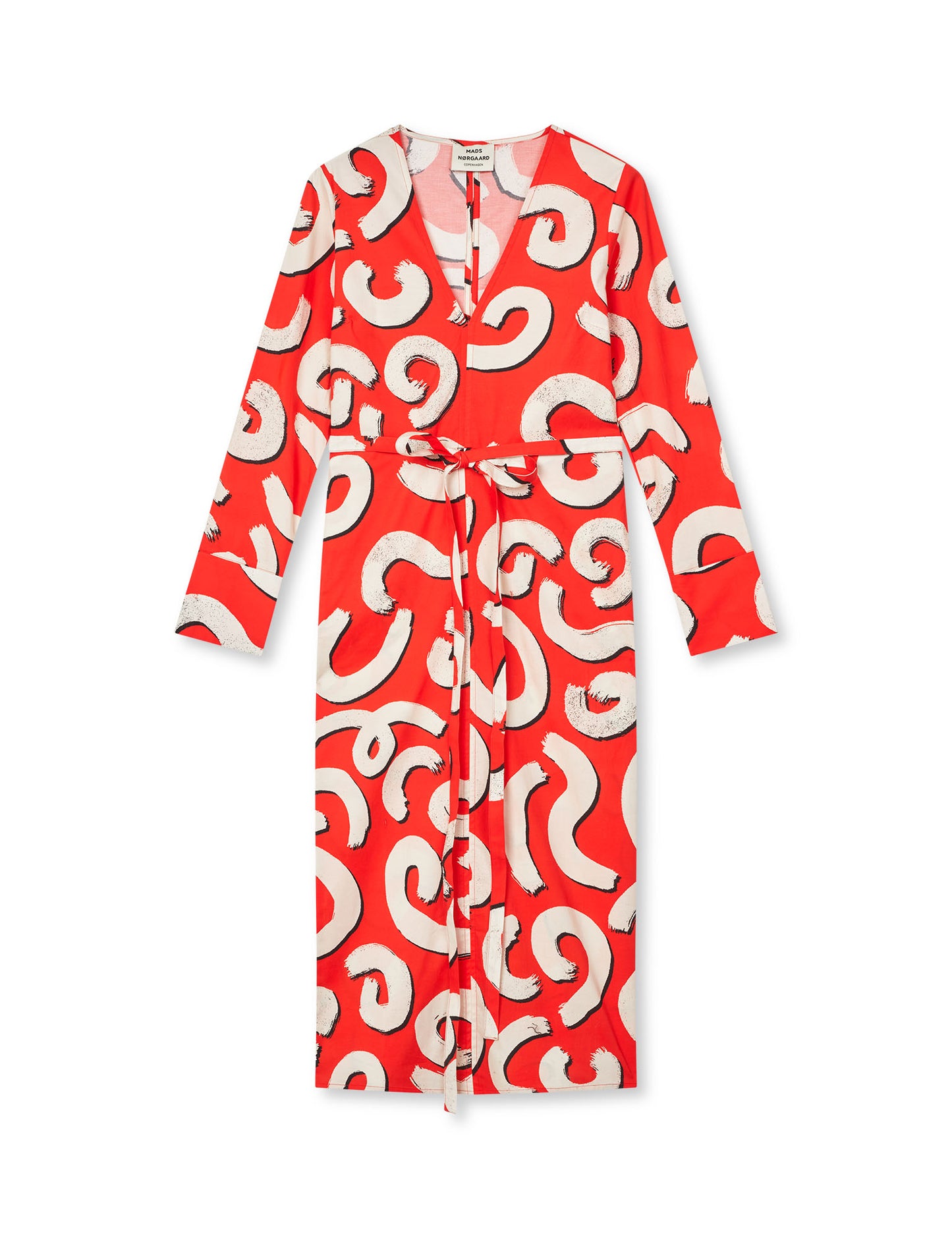 Colleen Oda Dress AOP, Swirl AOP/Fiery Red