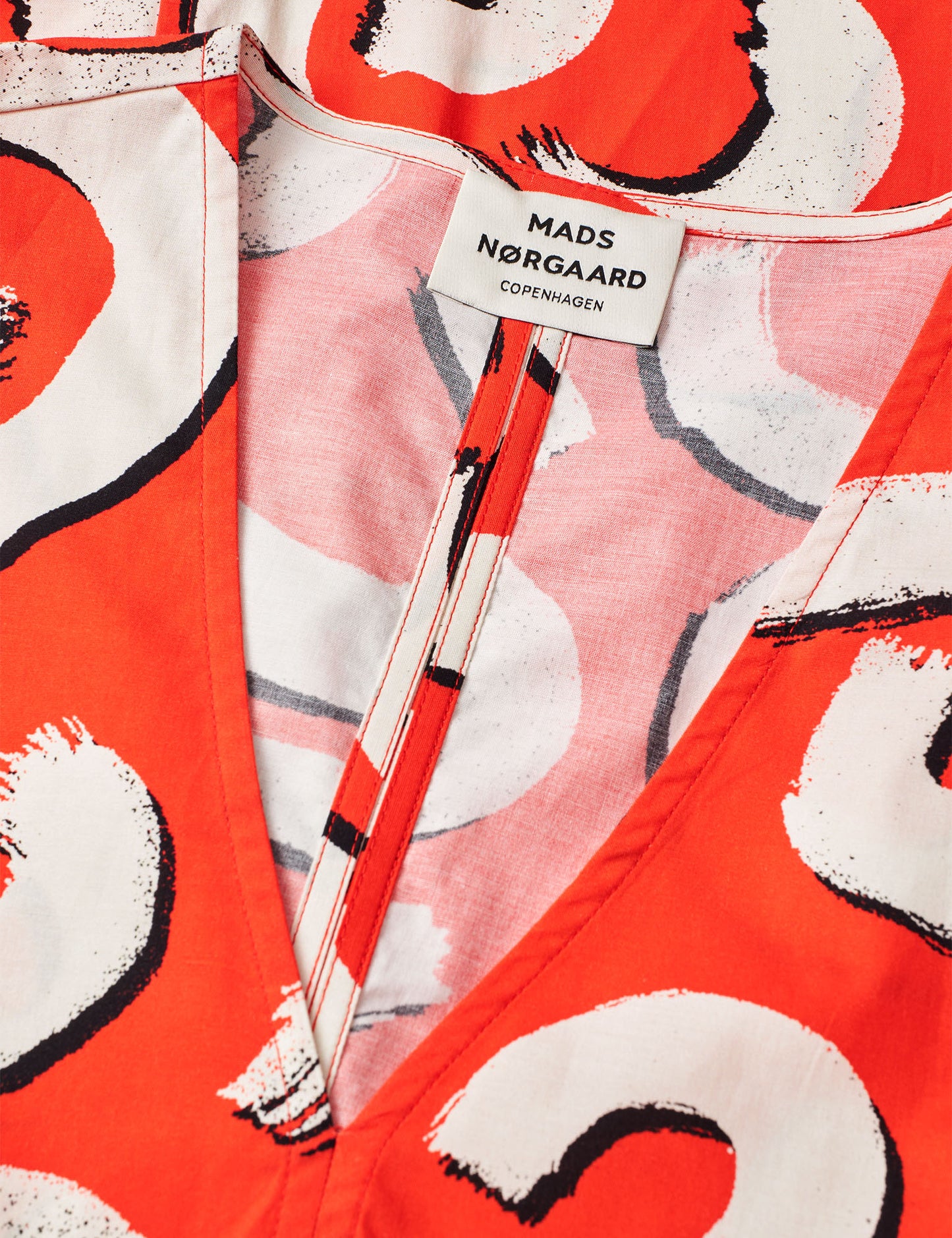 Colleen Oda Dress AOP, Swirl AOP/Fiery Red