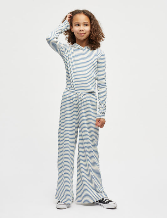 2x2 Cotton Stripe Verona Pants, Vanilla Ice/Bright Cobalt