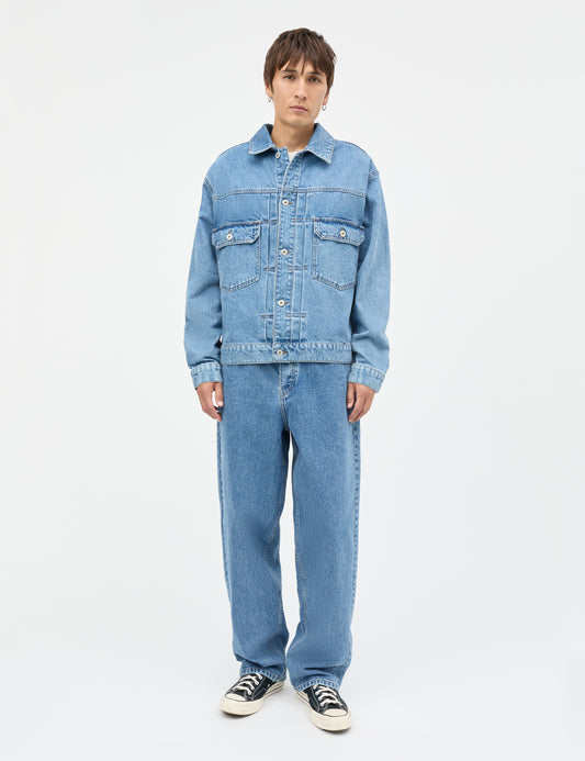 Arizona Denim Trucker Jacket, Mid Blue Stone Wash