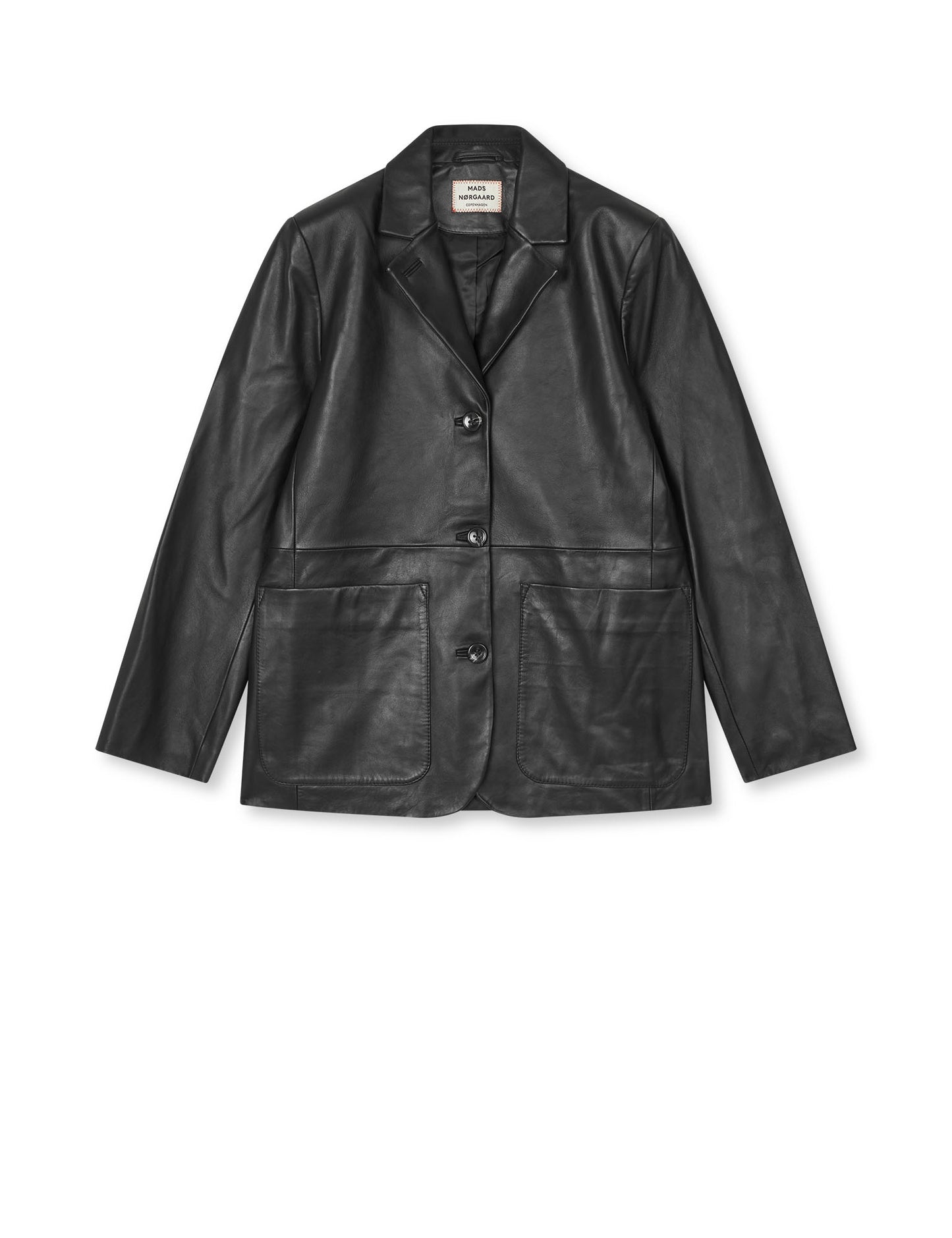 Shiny Leather Lesley Blazer, Black