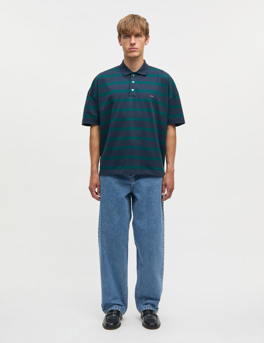 Light Terry Polo ST Tee, Sky Captain/Deep Sea ST.