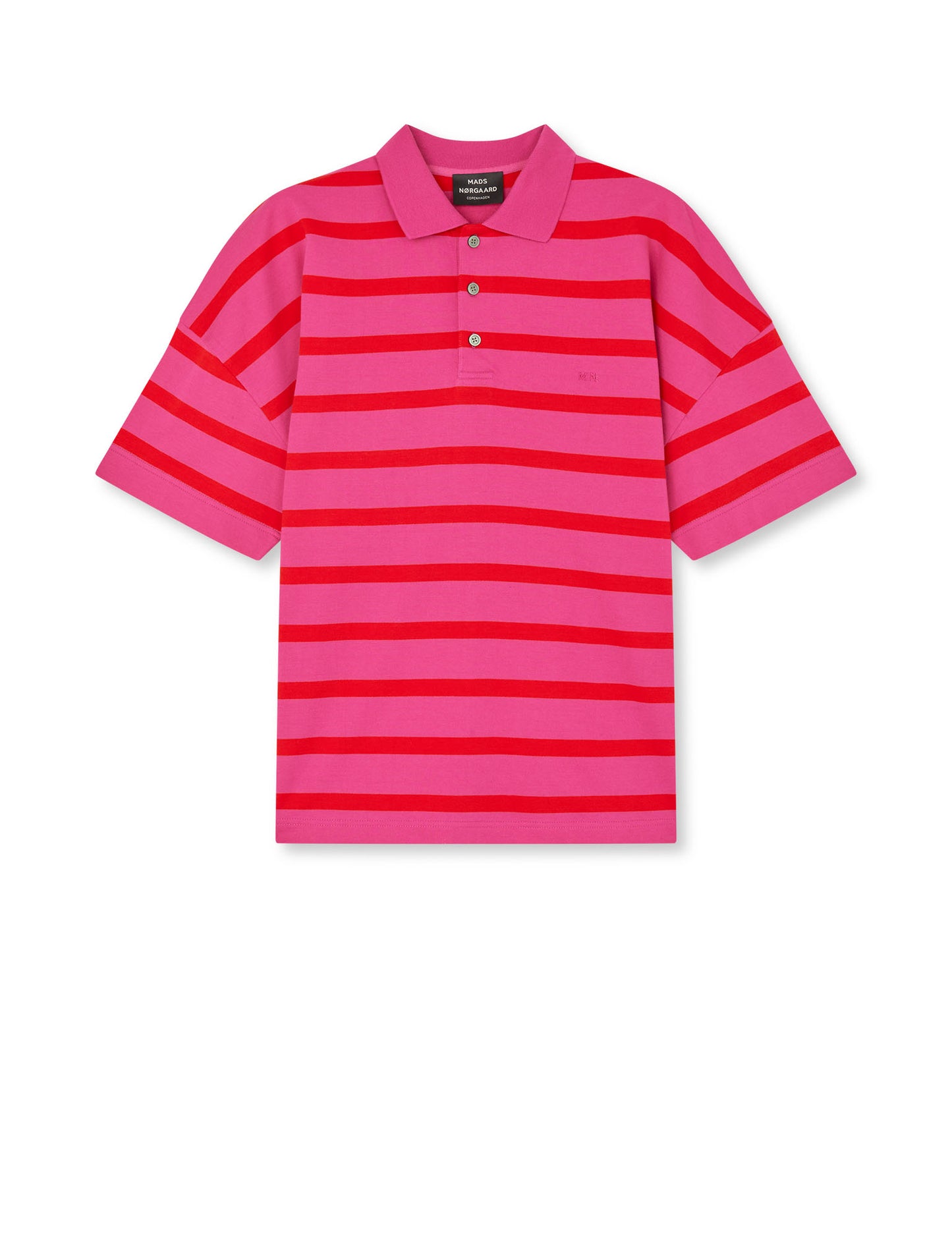 Light Terry Polo ST Tee, Raspberry Rose/Fiery Red ST.