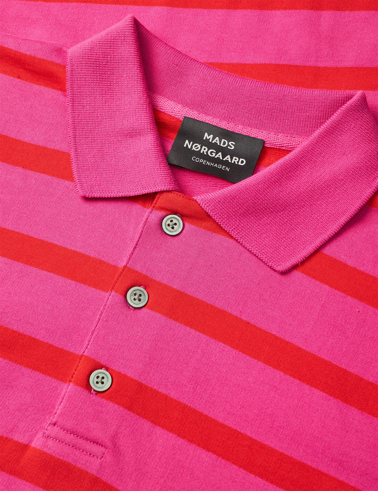 Light Terry Polo ST Tee, Raspberry Rose/Fiery Red ST.