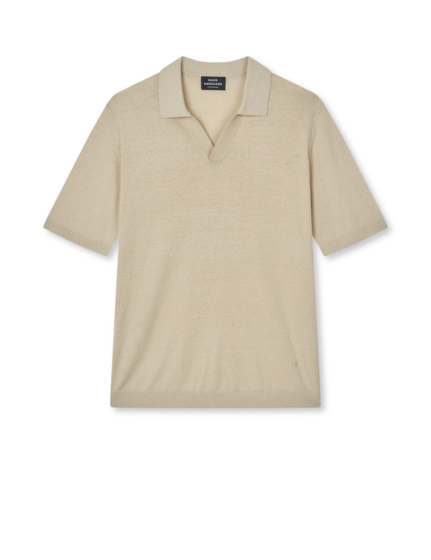 Cotton Lino Theo Polo Knit, Castle Wall