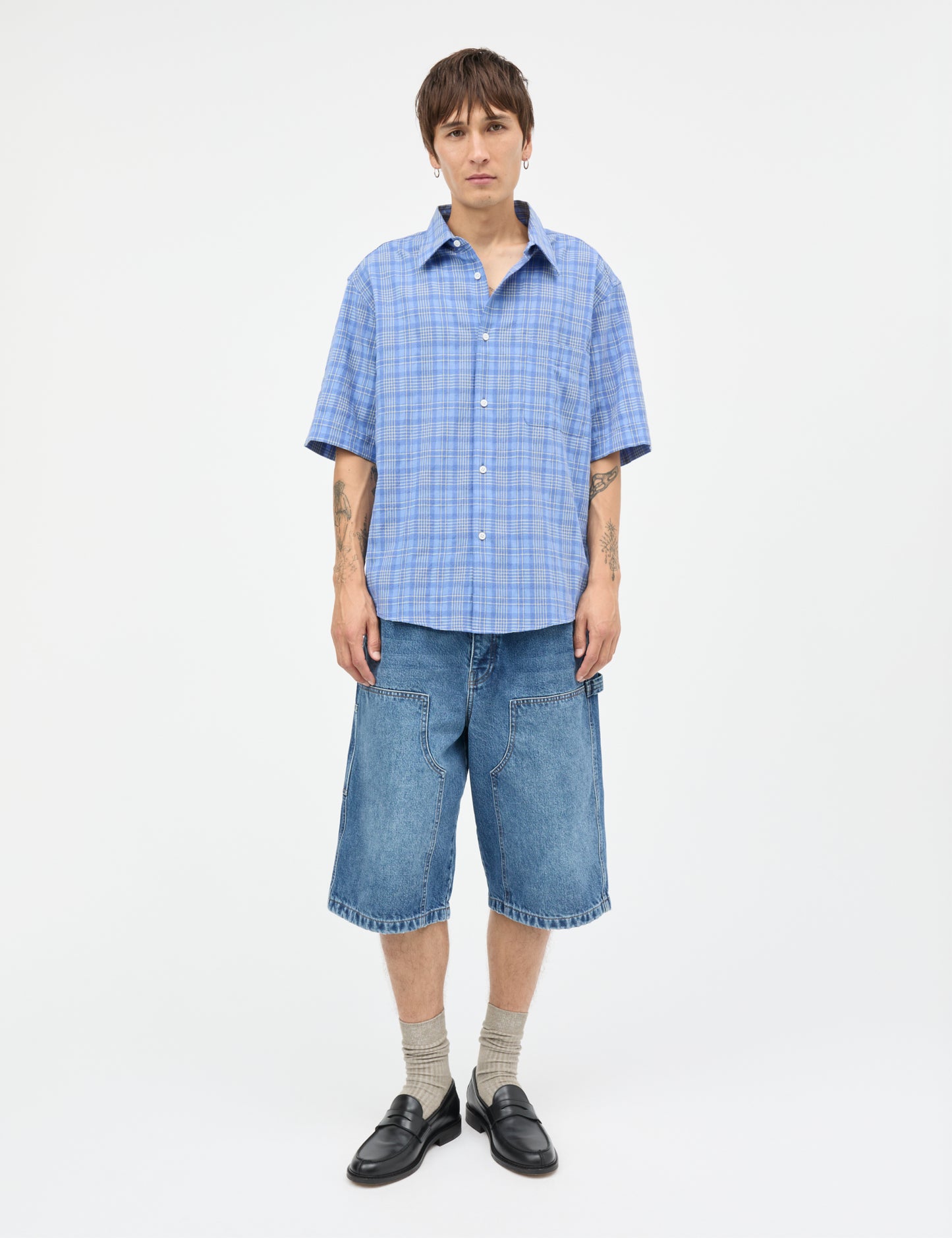 Arizona Denim James Shorts, Mid Blue Stone Wash