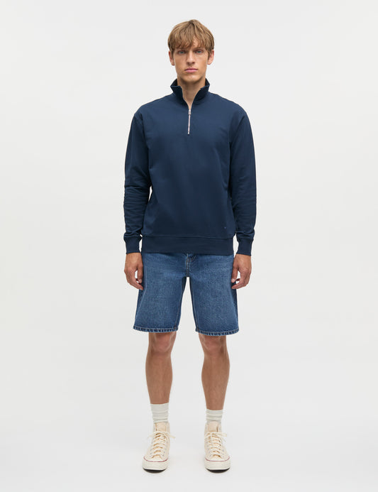 Light Terry Hans Half zip Sweat, Sky Captain