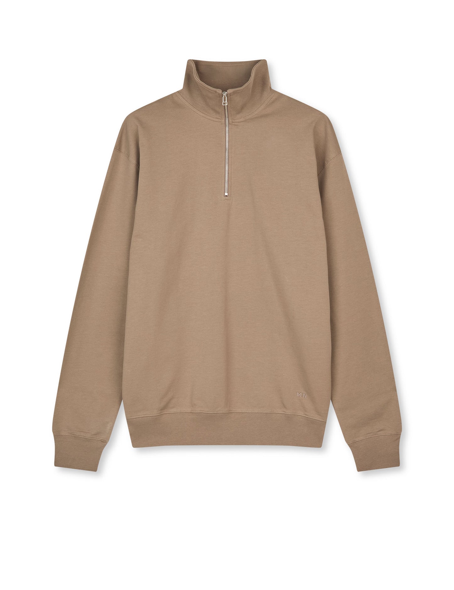 Light Terry Hans Half zip Sweat, Walnut