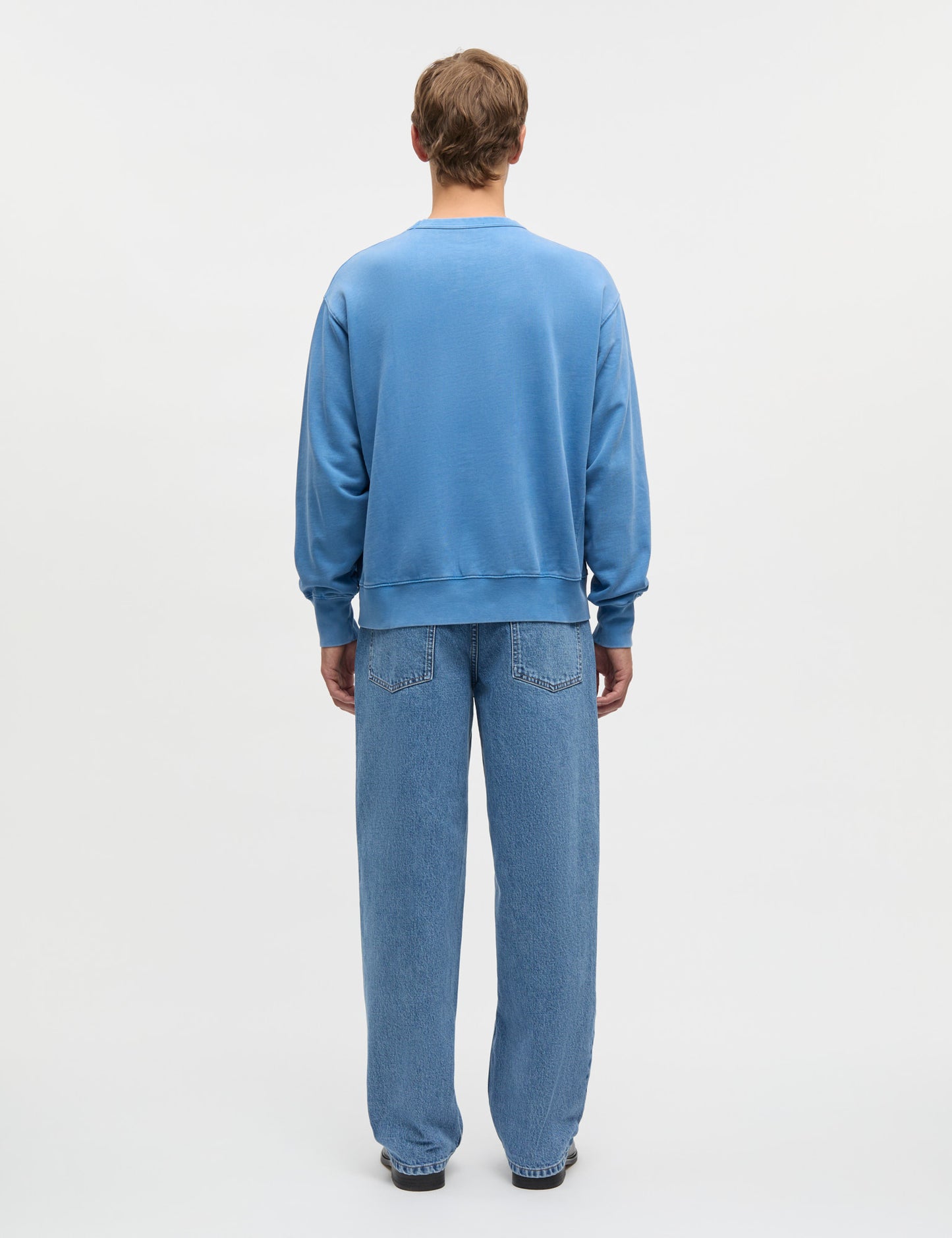 Compact Cotton Crew Sweat, Bright Cobalt